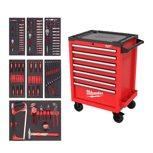 27" / 69 cm TOOLGUARD Werkstattwagen mit Werkzeugbestückung 131-teilig / Milwaukee # 4932499182 / EA