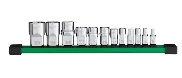 12 teiliger 1/4",3/8",1/2" E-TX Steckschlüsseleinsatz / Milwaukee # 4932498799 / EAN 4058546526689