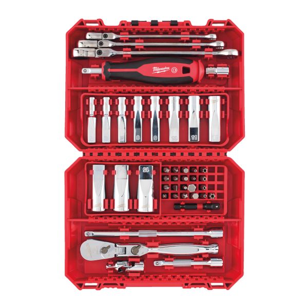 Ratschen-, lange Steckschlüsseleinsätze- und Handgriff Premium Set 1/4" metrisch, 42-teilig / Milwau