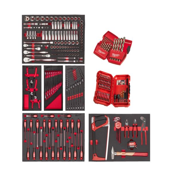 Bestücktes Einlagen-Set Industrie 244-teilig für Werkstattwagen 78 cm / Milwaukee # 4932499475 / EAN