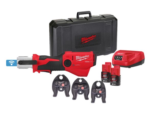 M12™ Akku-Presswerkzeug mit ONE-KEY Akku-Kit-Version, Inklusive 3x U-Profil Pressbacken M12ONEHPT-20