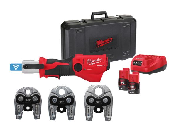 M12™ Akku-Presswerkzeug mit ONE-KEY Akku-Kit-Version, Inklusive 3x Geberit Pressbacken M12ONEHPT-202