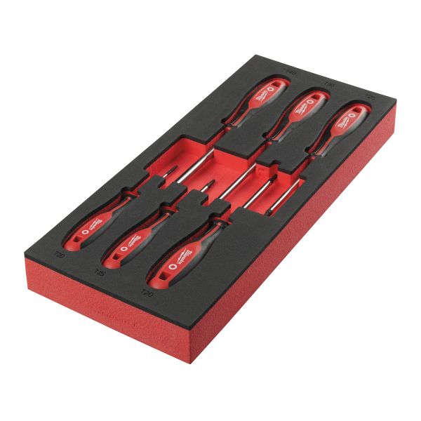Tri-Lobe Schraubendreher Einlage 6-teilige TX Einlage für Werkstattwagen 78 cm / Milwaukee # 4932492